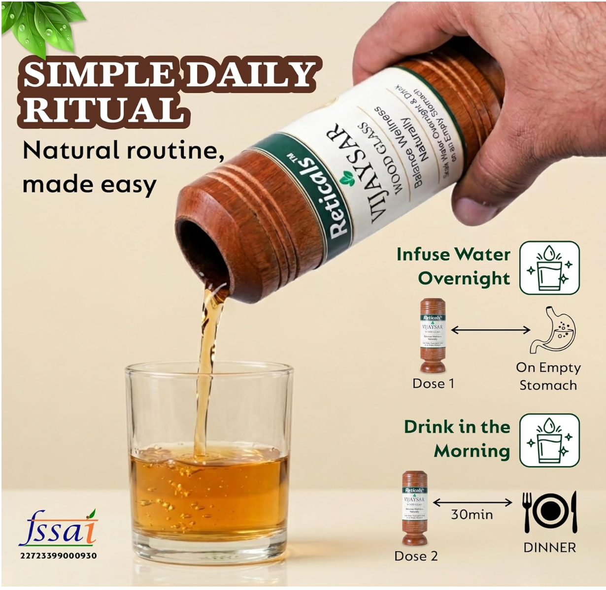 Herbal Wooden Tumbler (4 Inch)